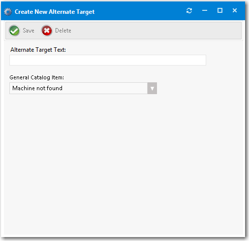 Create New Alternate Target Dialog Box